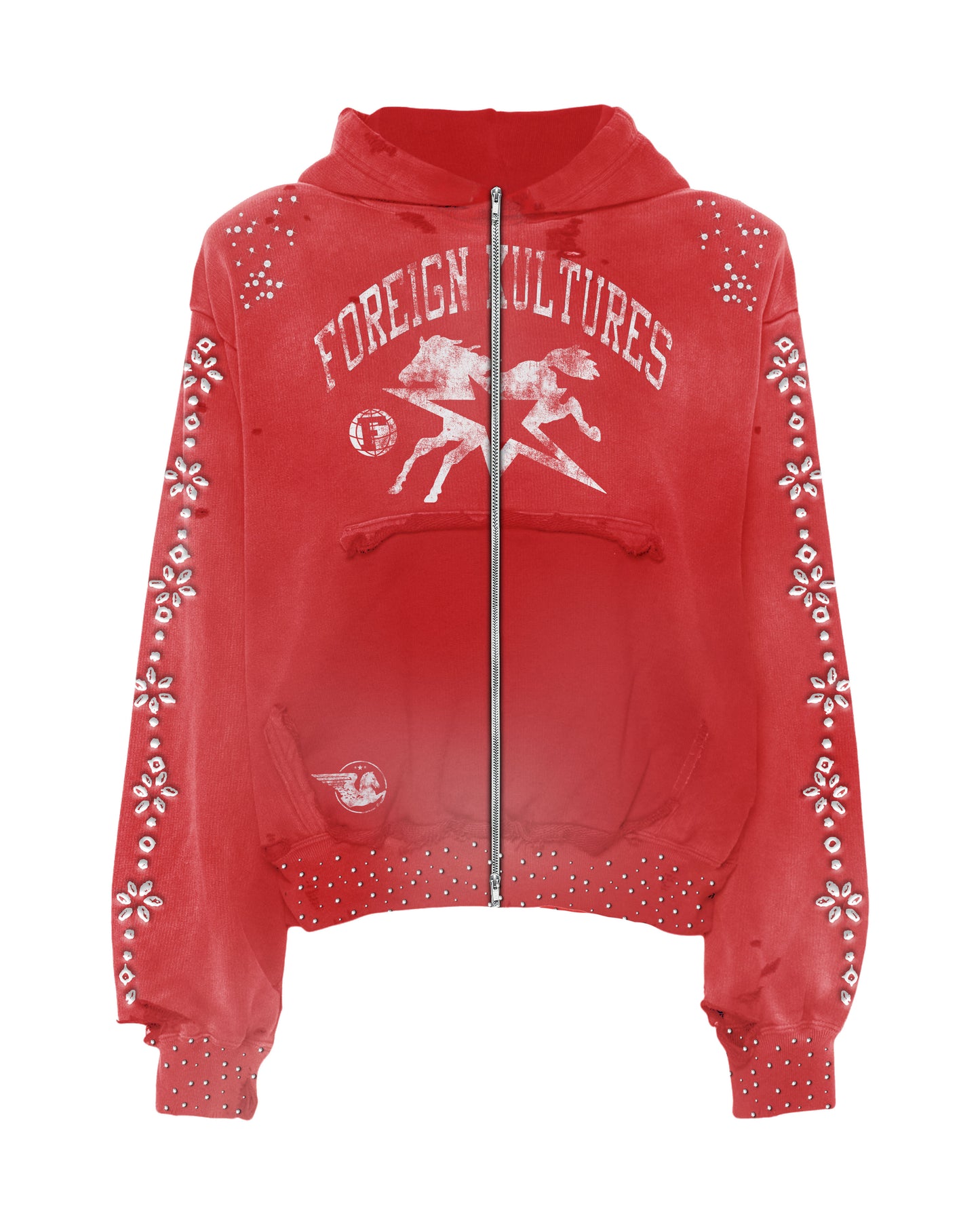 FK Shadow Rider Rhinestone Zip-Up (Red)